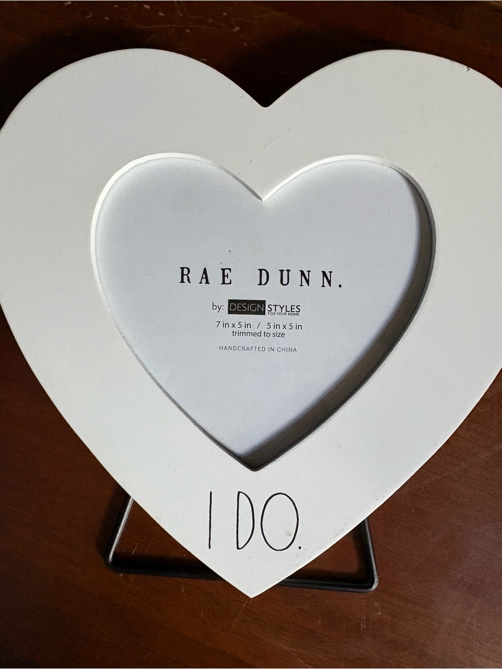 Rae Dunn White Heart Frame with "I DO."